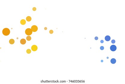 Light BLUE vector illustration which consist of circles. Dotted gradient design for your business. Creative geometric background in halftone style with colored spots.