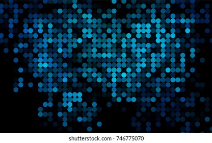 Light BLUE vector illustration which consist of circles. Dotted gradient design for your business. Creative geometric background in halftone style with colored spots.