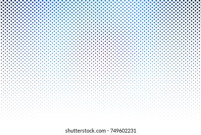 Light BLUE vector illustration which consist of circles. Dotted gradient design for your business. Creative geometric background in halftone style with colored spots.