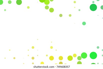 Light BLUE vector illustration which consist of circles. Dotted gradient design for your business. Creative geometric background in halftone style with colored spots.