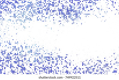 Light BLUE vector illustration which consist of circles. Dotted gradient design for your business. Creative geometric background in halftone style with colored spots.
