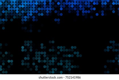Light BLUE vector illustration which consist of circles. Dotted gradient design for your business. Creative geometric background in halftone style with colored spots.