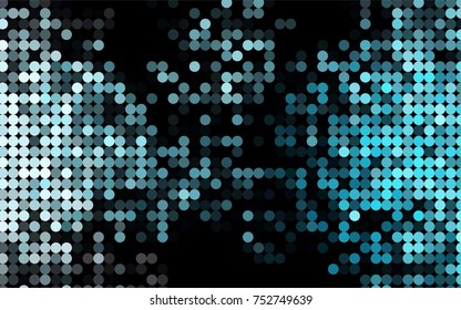 Light BLUE vector illustration which consist of circles. Dotted gradient design for your business. Creative geometric background in halftone style with colored spots.