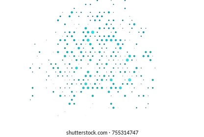 Light BLUE vector illustration which consist of circles. Dotted gradient design for your business. Creative geometric background in halftone style with colored spots.