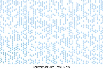 Light BLUE vector illustration which consist of circles. Dotted gradient design for your business. Creative geometric background in halftone style with colored spots.