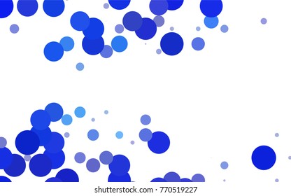 Light BLUE vector illustration which consist of circles. Dotted gradient design for your business. Creative geometric background in halftone style with colored spots.