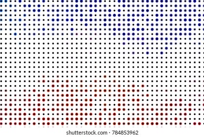 Light BLUE vector illustration which consist of circles. Dotted gradient design for your business. Creative geometric background in halftone style with colored spots.