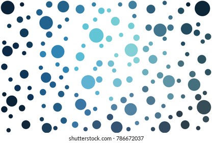 Light BLUE vector illustration which consist of circles. Dotted gradient design for your business. Creative geometric background in halftone style with colored spots.