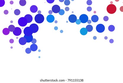 Light BLUE vector illustration which consist of circles. Dotted gradient design for your business. Creative geometric background in halftone style with colored spots.