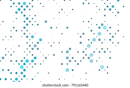 Light BLUE vector illustration which consist of circles. Dotted gradient design for your business. Creative geometric background in halftone style with colored spots.