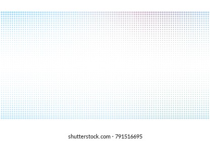 Light BLUE vector illustration which consist of circles. Dotted gradient design for your business. Creative geometric background in halftone style with colored spots.