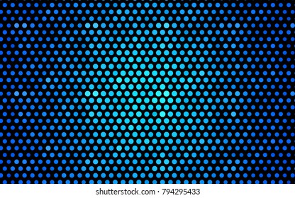 Light BLUE vector illustration which consist of circles. Dotted gradient design for your business. Creative geometric background in halftone style with colored spots.