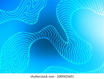 Light BLUE vector indian curved texture. A vague abstract illustration with doodles in Indian style. The pattern can be used for heads of websites and designs.