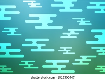Light BLUE vector indian curved pattern. Sketchy hand drawn doodles on blurred background. Hand painted design for web, wrapping, wallpaper.