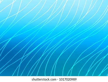 Light BLUE vector indian curved pattern. Brand-new colored illustration in blurry style with doodles. The pattern can be used for wallpapers and coloring books.