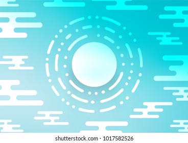 Light BLUE vector indian curved background. Colorful illustration in abstract style with doodles and Zen tangles. The doodle design can be used for your web site.