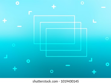 Light BLUE vector indian curved template. Colorful abstract illustration with lines in Asian style. A new texture for your design.