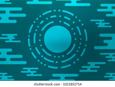 Light BLUE vector indian curved background. Colorful illustration in abstract style with doodles and Zen tangles. Hand painted design for web, leaflet, textile.
