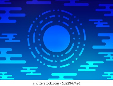 Light BLUE vector indian curved background. A vague abstract illustration with doodles in Indian style. Hand painted design for web, wrapping, wallpaper.