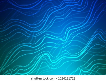 Light BLUE vector indian curved background. Ethnic elegant natural pattern with gradient. The template can be used as a background for cell phones.