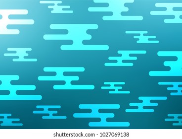 Light BLUE vector indian curved template. A completely new color illustration in doodle style. The pattern can be used for coloring books and pages for kids.