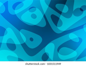 Light BLUE vector indian curved background. Colorful illustration in abstract style with doodles and Zen tangles. The pattern can be used for wallpapers and coloring books.