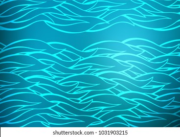 Light BLUE vector indian curved background. Shining colored illustration with doodles in Zen tangle style. Brand-new design for your business.
