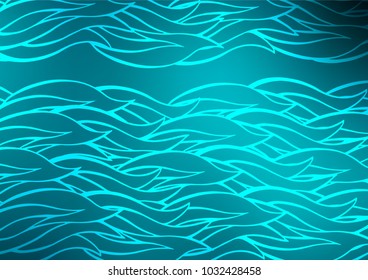 Light BLUE vector indian curved pattern. Ethnic elegant natural pattern with gradient. A completely new template for your business design.