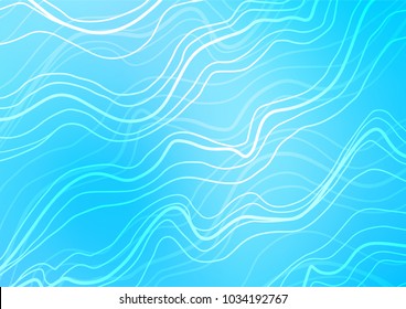 Light BLUE vector indian curved pattern. Shining colored illustration with doodles in Zen tangle style. The pattern can be used for wallpapers and coloring books.
