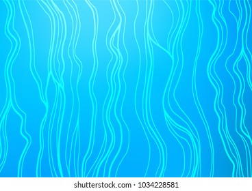 Light BLUE vector indian curved template. Creative illustration in blurred style with doodles and Zen tangles. Brand-new style for your business design.