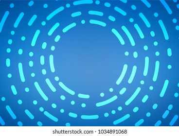 Light BLUE vector indian curved template. Blurred decorative design in Indian style with Zen tangles. Brand-new design for your business.
