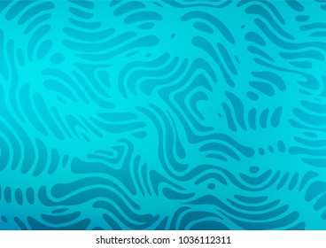 Light BLUE vector indian curved template. Shining colored illustration with doodles in Arabic style. The best blurred design for your business.