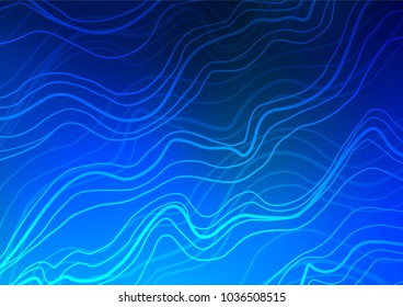 Light BLUE vector indian curved pattern. Decorative shining illustration with doodles on abstract template. Hand painted design for web, leaflet, textile.