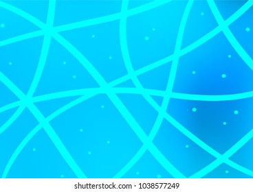 Light BLUE vector indian curved template. A vague abstract illustration with doodles in Indian style. Hand painted design for web, wrapping, wallpaper.