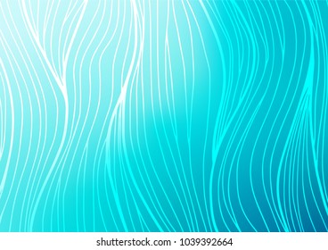 Light BLUE vector indian curved background. Glitter abstract illustration with doodles and Zen tangles. The elegant pattern can be used as a part of a brand book.