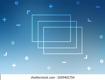 Light BLUE vector indian curved template. Colorful illustration in abstract style with doodles and Zen tangles. The elegant pattern can be used as a part of a brand book.