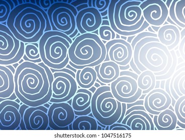 Light BLUE vector indian curved template. An elegant bright illustration with lines in Natural style. The doodle design can be used for your web site.