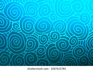 Light BLUE vector indian curved background. An elegant bright illustration with lines in Natural style. The elegant pattern can be used as a part of a brand book.