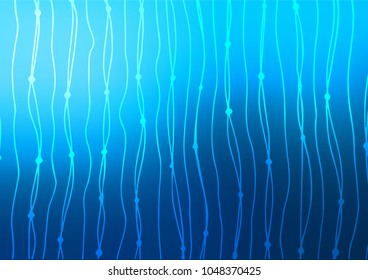Light BLUE vector indian curved template. A completely new color illustration in doodle style. The elegant pattern can be used as a part of a brand book.