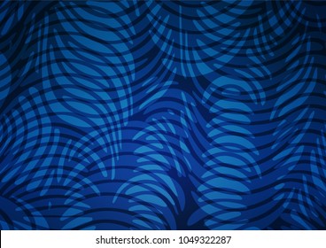Light BLUE vector indian curved background. Shining colored illustration with doodles in Zen tangle style. The pattern can be used for wallpapers and coloring books.
