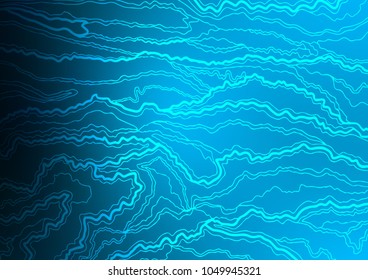 Light BLUE vector indian curved pattern. An elegant bright illustration with lines in Natural style. Brand-new style for your business design.