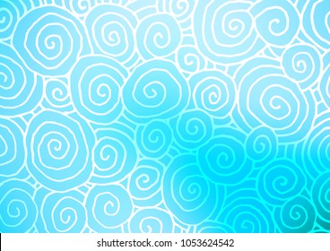 Light BLUE vector indian curved texture. A completely new color illustration in doodle style. Hand painted design for web, wrapping, wallpaper.