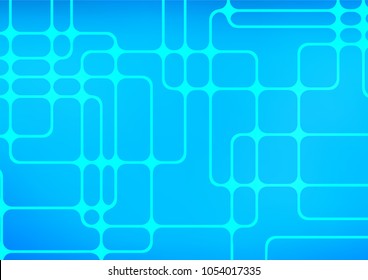 Light BLUE vector indian curved pattern. Creative illustration in blurred style with doodles and Zen tangles. The pattern can be used for coloring books and pages for kids.