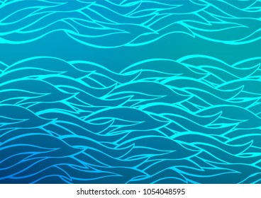 Light BLUE vector indian curved background. Decorative shining illustration with doodles on abstract template. The pattern can be used for heads of websites and designs.