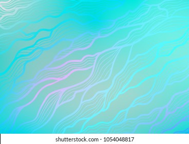Light BLUE vector indian curved background. Blurred decorative design in Indian style with Zen tangles. A completely new design for your business.