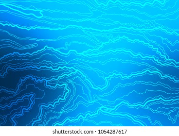 Light BLUE vector indian curved background. Shining colored illustration with doodles in Zen tangle style. The pattern can be used for wallpapers and coloring books.