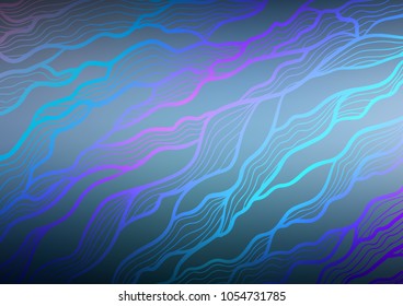 Light BLUE vector indian curved background. Brand-new colored illustration in blurry style with doodles. The pattern can be used for heads of websites and designs.