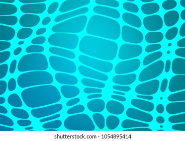 Light BLUE vector indian curved pattern. Geometric doodle illustration in Origami style with gradient. The pattern can be used for wallpapers and coloring books.