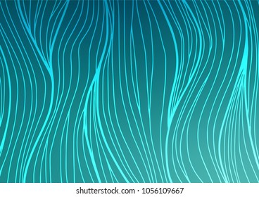 Light BLUE vector indian curved template. Glitter abstract illustration with doodles and Zen tangles. The pattern can be used for wallpapers and coloring books.