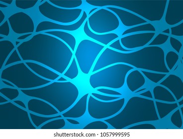 Light BLUE vector indian curved template. Colorful abstract illustration with lines in Asian style. A completely new design for your business.
